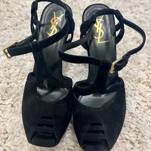 Suede YSL Strappy Sandals